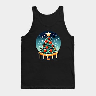 Pizza Xmas Tree, Christmas Style Pizza Lover Tank Top